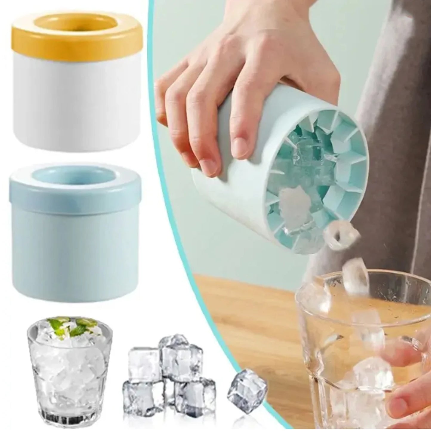 manufacturer  Food grade silicone cylindrical ice tray ice making mold for household kneading, ice storage box, ice cup, quick freezing (small   Kitchen gadgets