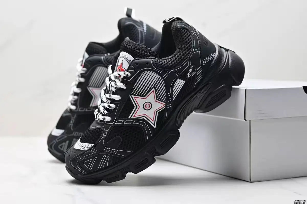 Manufacturer   D Home Mesh Upper Running Shoes Thick Bottom Dad Sneakers Unisex Lace up Sports Couple Shoes Anti Slip Wear Resistant Rubber...    Sneakers