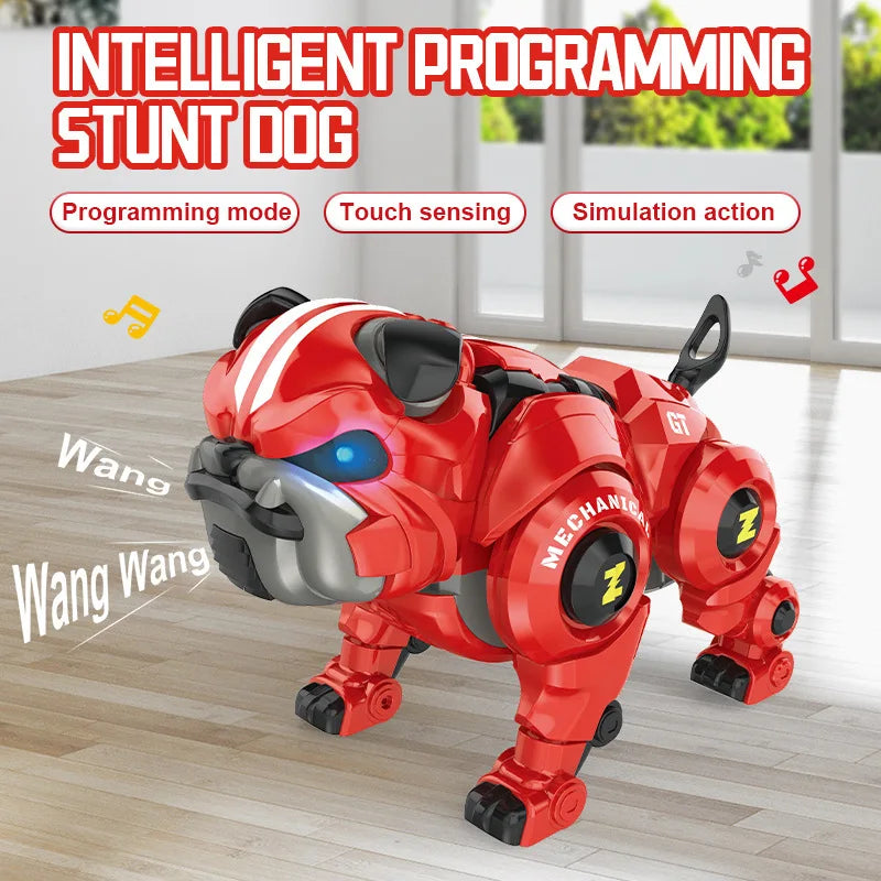 Stunt intelligent machine dog sensing touch programming stunt mechanical dog children remote control electronic toy dog
