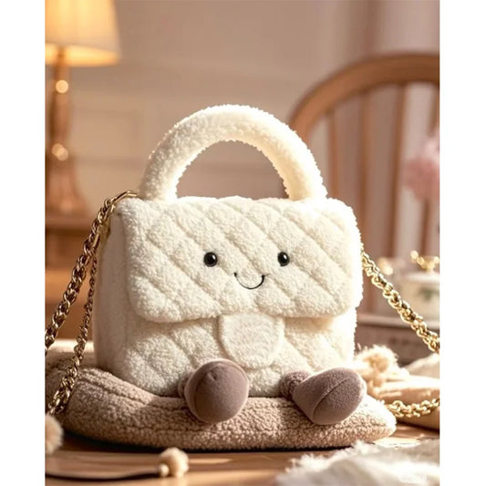 Jellycat Small Fragrant Style Ling Grid Chain Hair Bag Summer New Handbag Daifei Bag Stuffed Animal Plush Toy Girl Birthday Gift