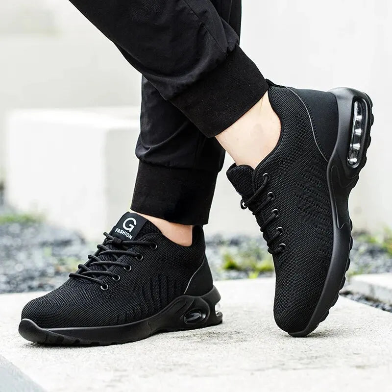 Manufacturer   Air Cushion Work Safety Shoes For Men Women Breathable Work Sneakers Steel Toe Shoes Anti-puncture Safety Protective Shoe    Sneakers