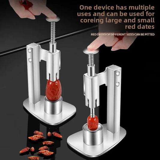 Manufacturer      New 304 Stainless Steel Oil Orange Corer Multi-purpose Press Type Cherry Corer Household Labor-saving Jujube Core Remover     Kitchen gadgets