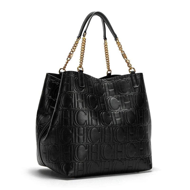 Fashionable Retro Women's New Solid Color Shoulder Bag Casual Large Capacity PU Material Women's New Handbag