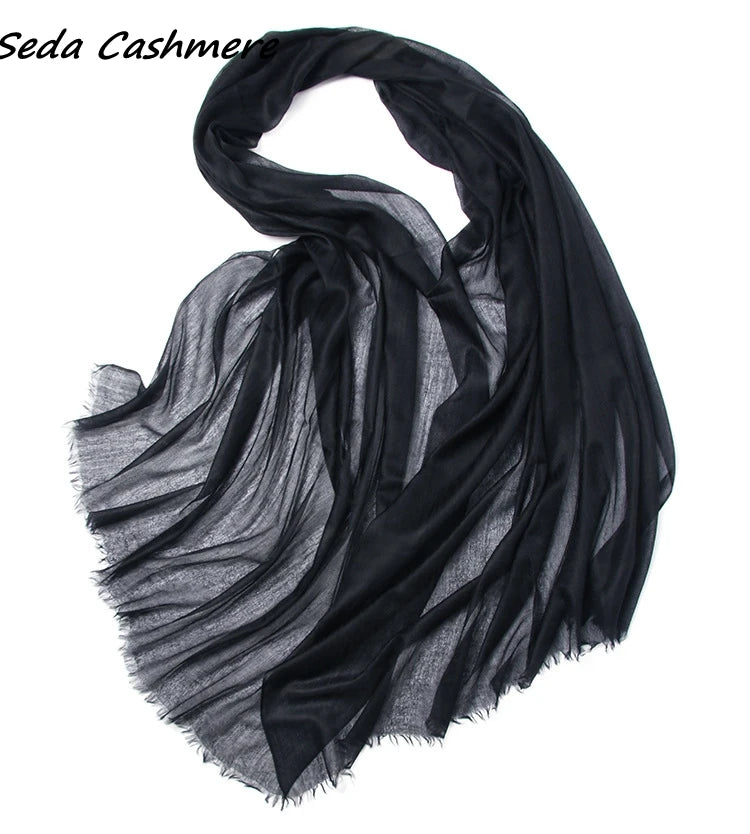 100% Cashmere Scarf Women Soft Warm Solid color, large shawl Lady Summer Spring Autumn Winter Elegant Inner Mongolia