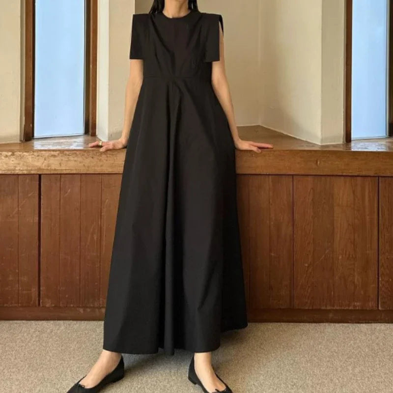 Neploe Simple Solid Color Sleeveless Robe Femme Japanese Fashion Commuter Dresses Loose Breathable Comfortable Long Vestidos