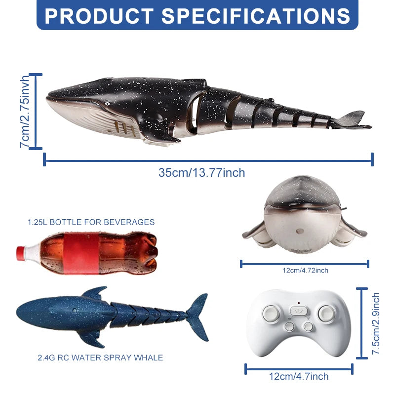 Smart RC Shark Spray Water Electric Whale Kids Toy Remote Control crocodile Animal Bath Tub Pool lakes Electric Kids  Toy gift