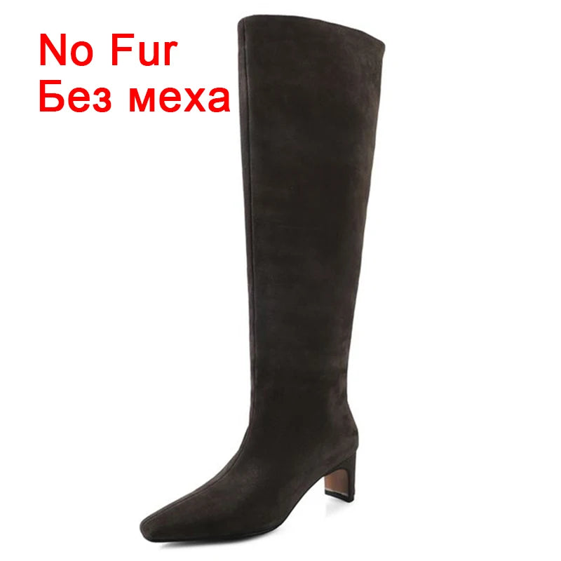 Manufacturer   JOZHAMTA Size 34-43 Women Real Leather Long Boots Fashion High Heels Shoes For Winter Boots Office Lady Daily Dress Shoes   boots