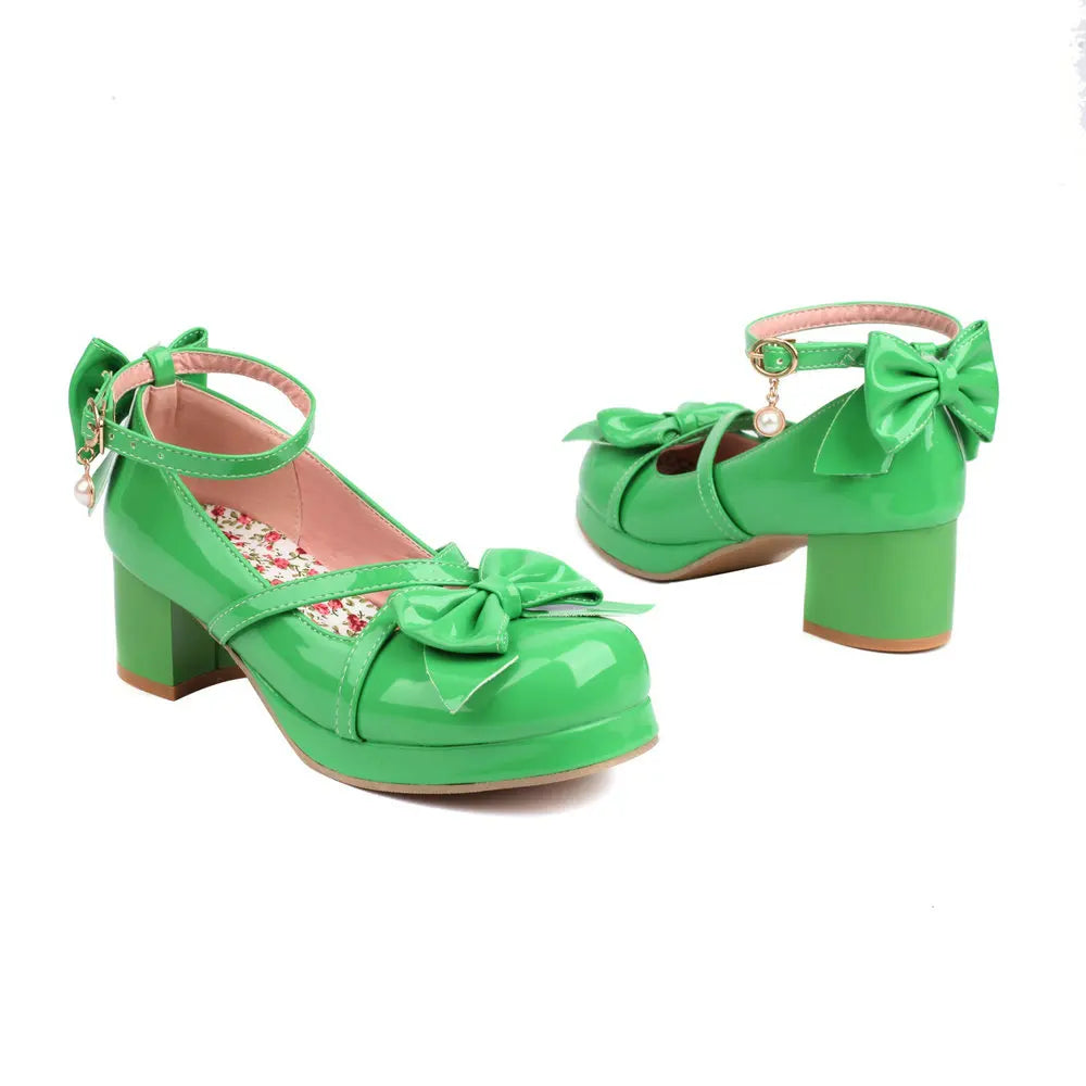 Manufacturer   Glossy Patent Leather Lolita Shoes Women Red Bride Wedding Party Strappy Platform Mary Janes Pumps Ankle Strap Block Cuban Heels   Pumps