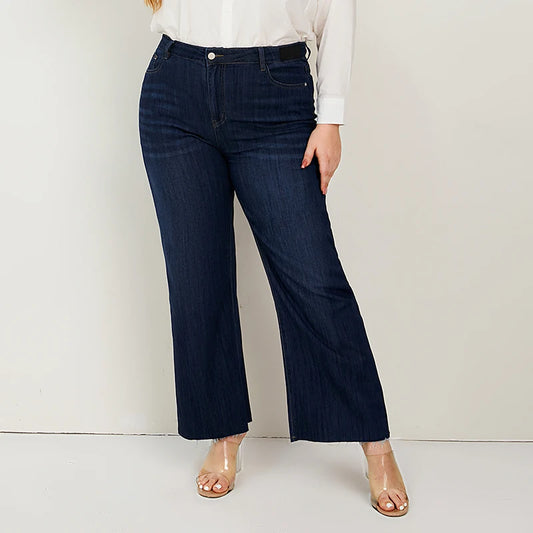 Women Wide Leg Jeans Plus Size Loose Denim Jeans for Summer 175 cms Tall Curve Lady Pant High Waist Washing Full Length Bottoms  pant
