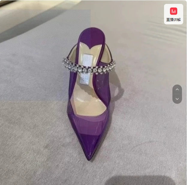 Manufacturer   European and American Spring and Autumn New Women High Heel Shoes High Quality Diamond Decoration Muller Shoes   Pumps