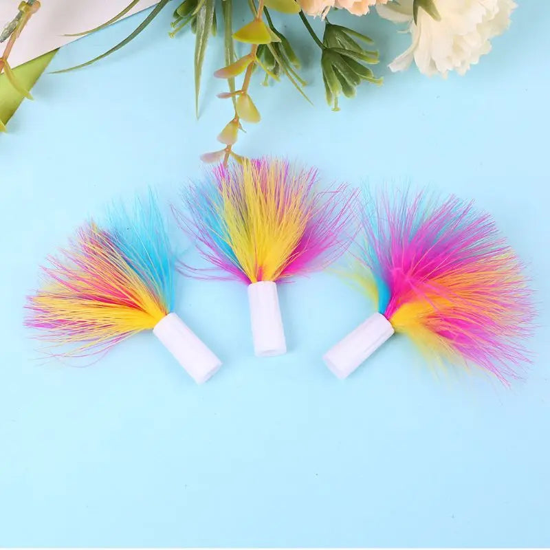 367A 3Pcs/Pack for Cat Feather Toy Replacements Electric Flutter Rotating Feather Refills for Cat Teaser Toy Replacements Fea