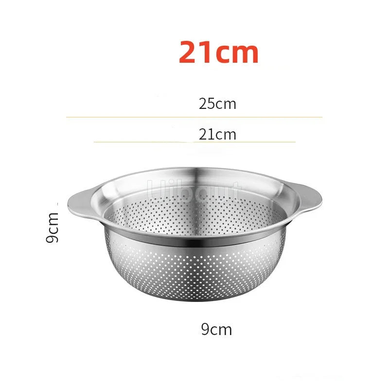 Manufacturer   Vegetable washing basin Basket rice washing artifact Fruit filter basin Strainer Kitchen items 304 stainless steel drain basket   kitchen gadgets