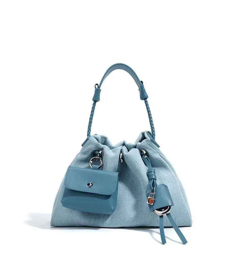 JIAERDI High Street Denim Bucket Bag Purse Women Retro Handle Luxury Design Casual Crossbody Bags Female Retro Messenger Bag Y2k