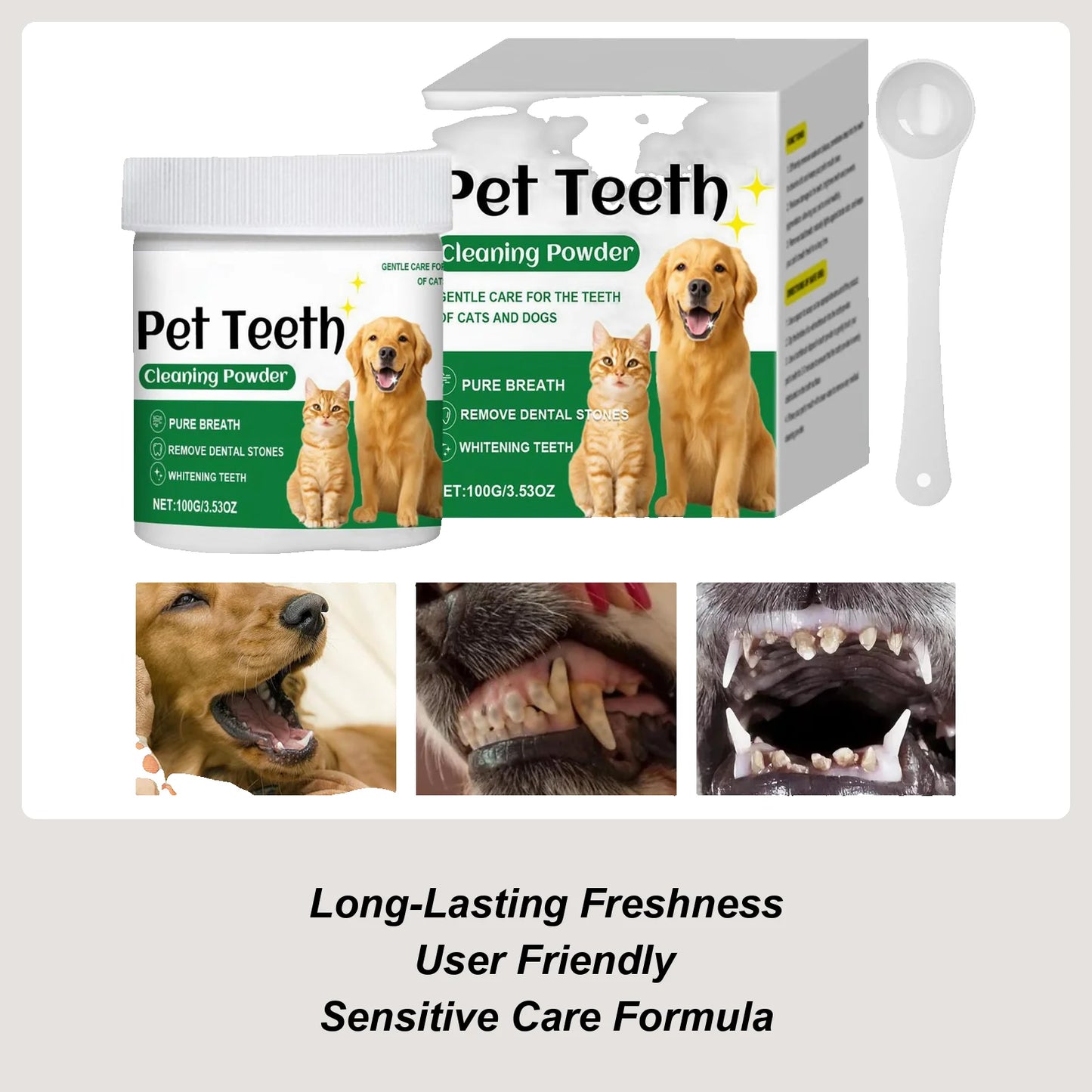 Dog Powder For Teeth Cat Tooth Care Powder Gentle Long-Lasting Cleaning Products Odor Resistant Pet Supplies For Home Travel