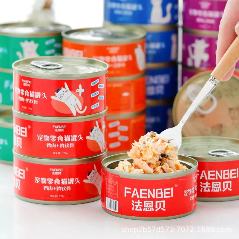 Canned cat white meat snack can cat snacks cat staple food young cat fat 170g cat wet food cat food