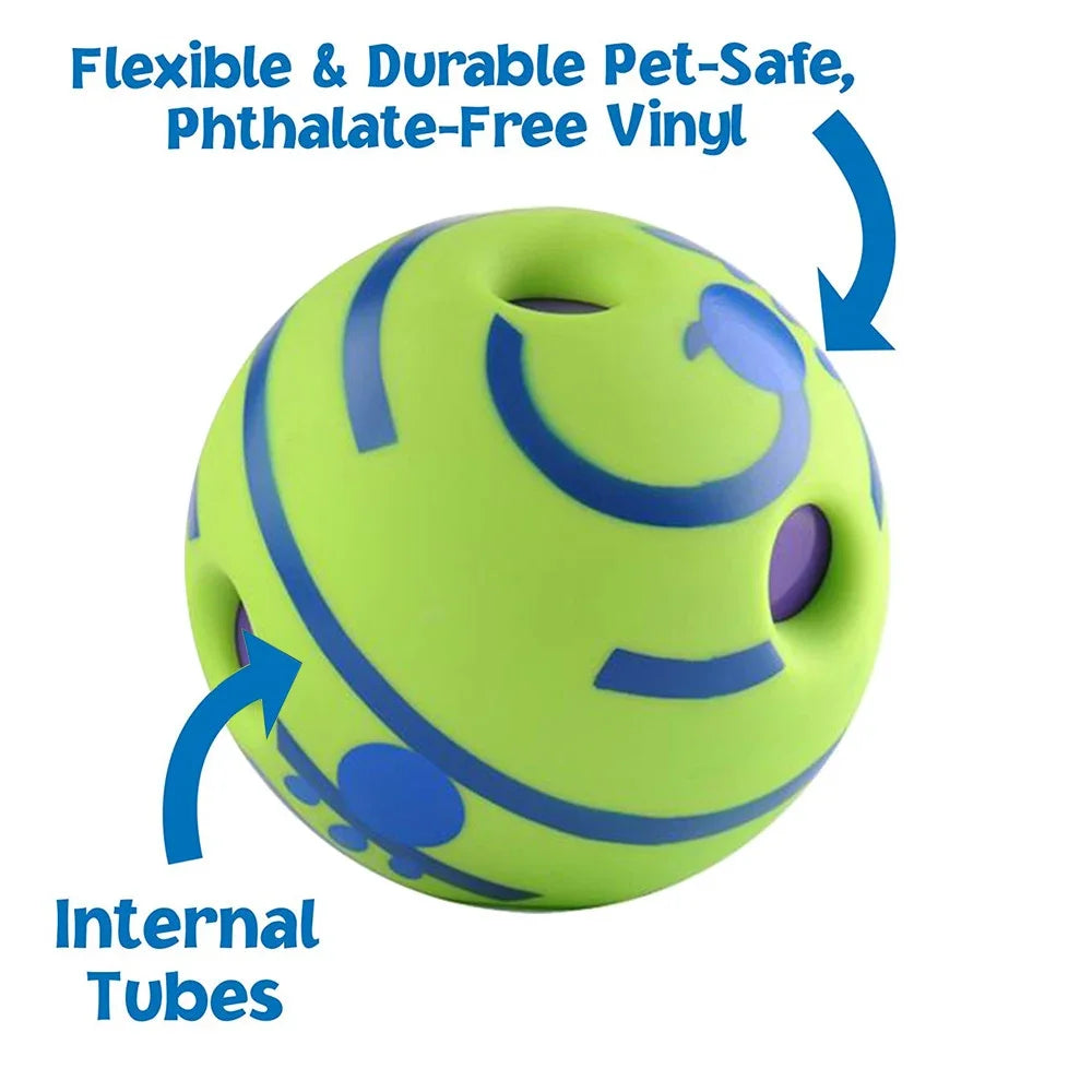 14CM Ball Interactive Dog Toy Fun Giggle Sounds Ball Puppy Chew Toy Wobble Wag Giggle Ball Dog Play Ball Training Sport Pet Toys