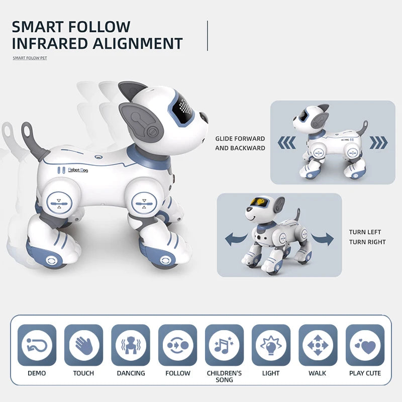 Smart Electronic Animal Pets RC Robot Dog Voice Remote Control Toy Funny Singing Dancing Robot Puppy Children's Birthday Gift
