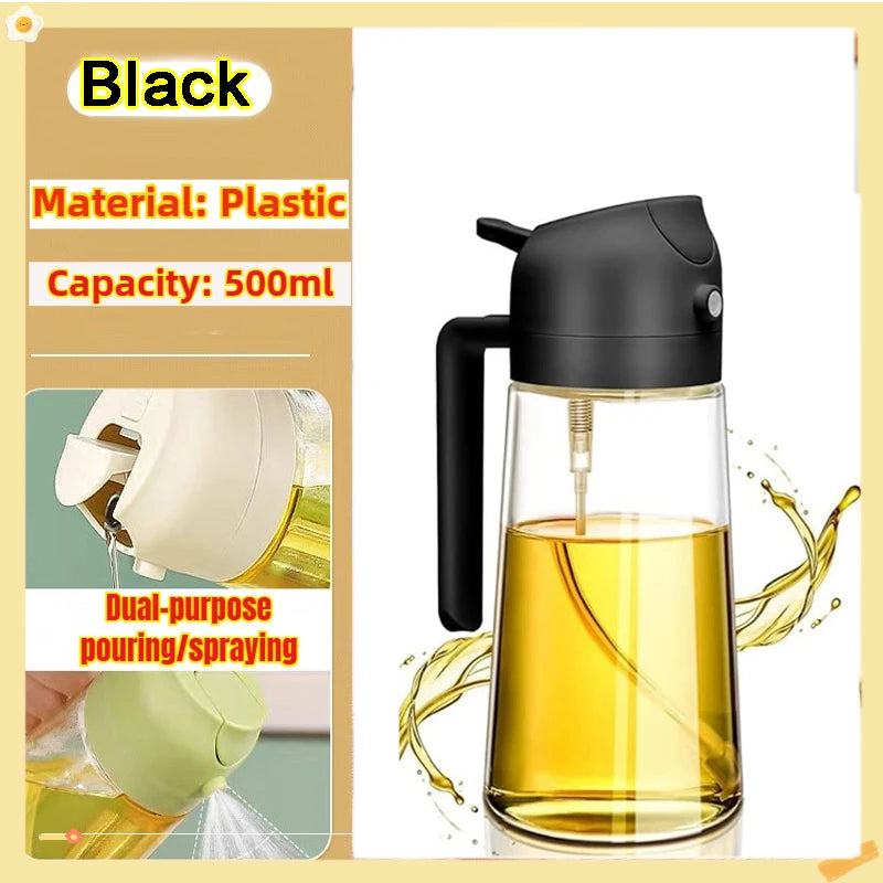 manufacturer  200/300/500ml Oil Spray Bottle BBQ Cooking Olive Oil Sprayer Plastic Baking Oil Spray Empty Bottle Vinegar Bottle Or  Oil brush   Kitchen gadgets