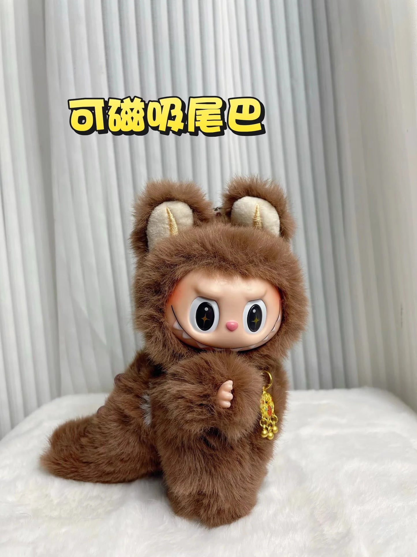 New Lababu Zimomo Mango Squirrel Shen Gongbao Er Chuang Gai Wa Creative Handmade Keychain Jewelry Magnetic Tail Vinyl Doll   toy