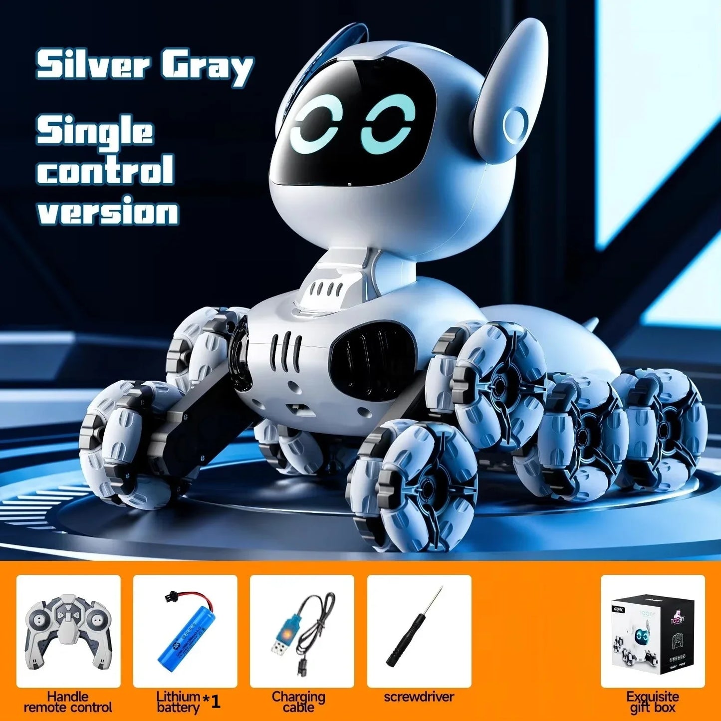 4WD Dual Mode Drift Racing RC Robot Dog Toys 360° Eight Wheel Stunt Gesture Sensing Lighting Music Remote Control Robot Dog Toys