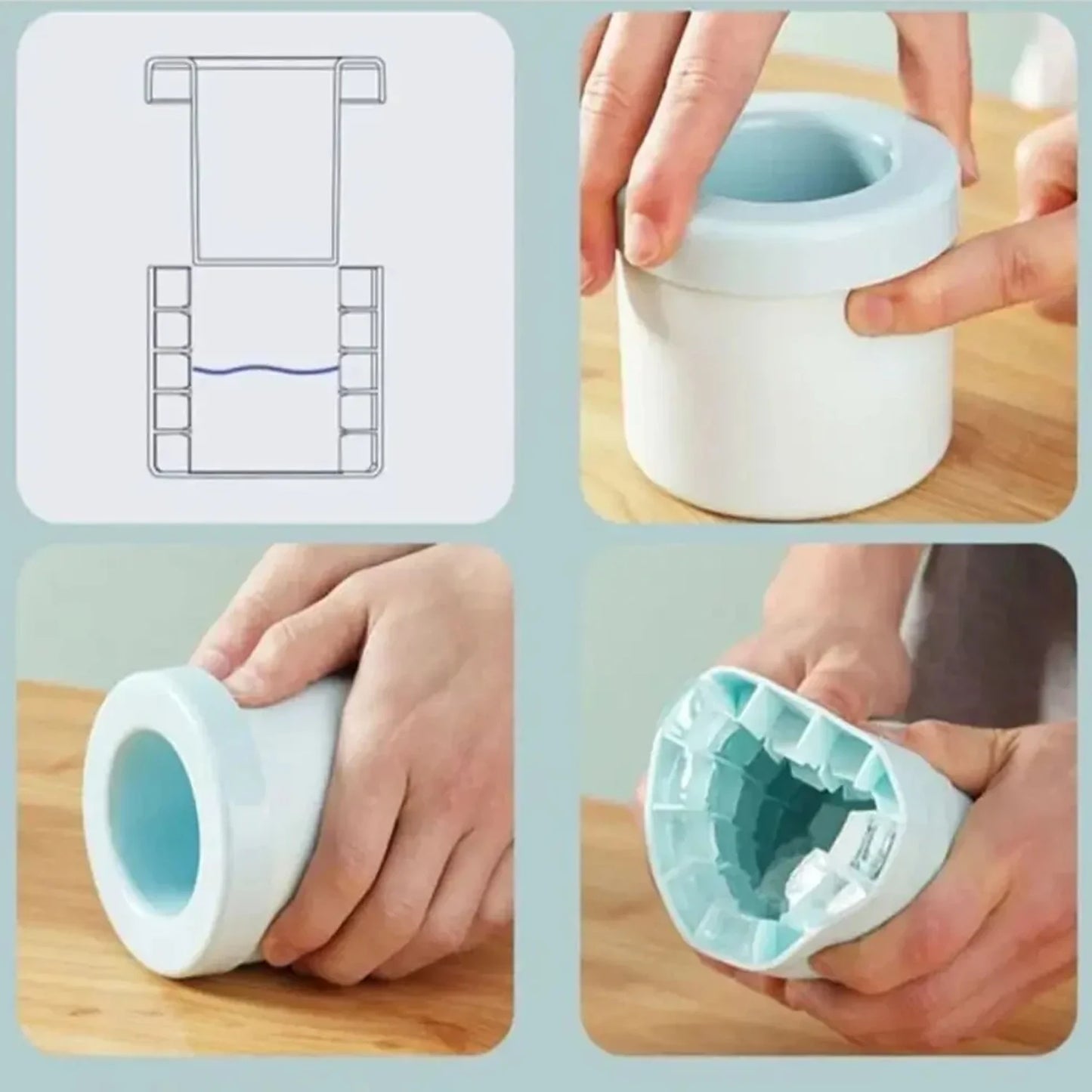 manufacturer  Food grade silicone cylindrical ice tray ice making mold for household kneading, ice storage box, ice cup, quick freezing (small   Kitchen gadgets