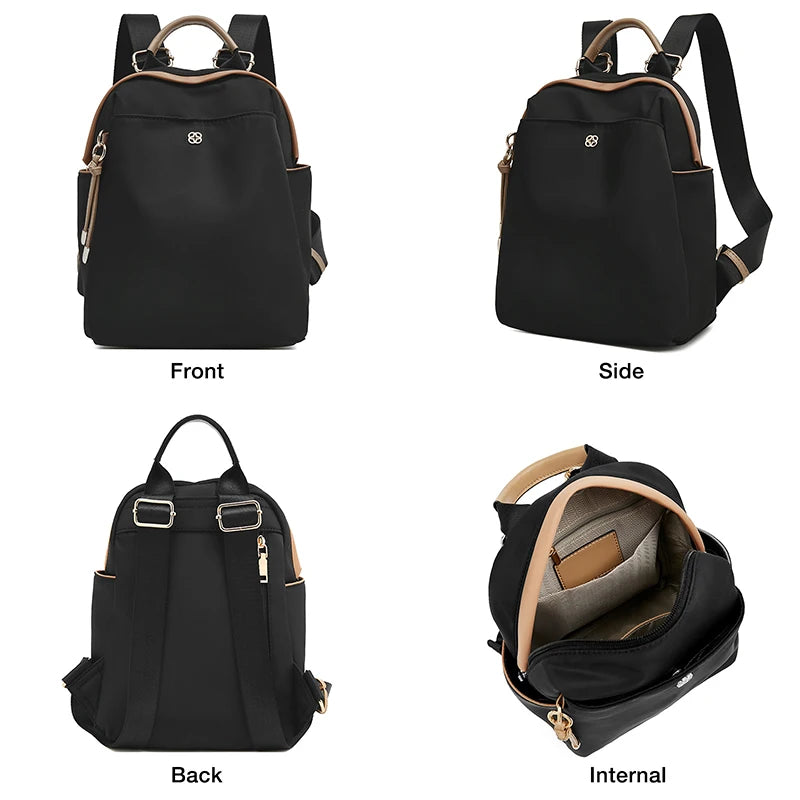 FOXER Small Lady Preppy Style Backpack Girl's High capacity Handbag Casual Fabric School Bag Women's Fashion Travel Shoulder Bag