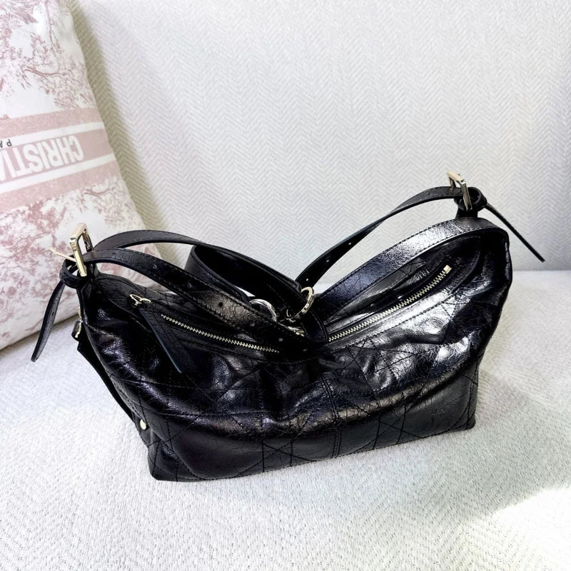 sling genuine leather handbags for women Underarm vintage Bag Commuter Single Shoulder Crossbody high quality side ladies Bag