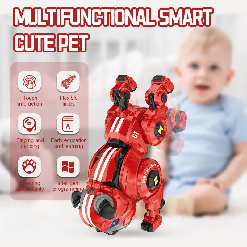 Stunt intelligent machine dog sensing touch programming stunt mechanical dog children remote control electronic toy dog