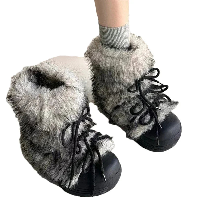Manufacturer    Women Snow Ankle Boots Fur Designer Fashion Short Plush Flats Cotton Shoes Trend Warm Cozy Winter    boots