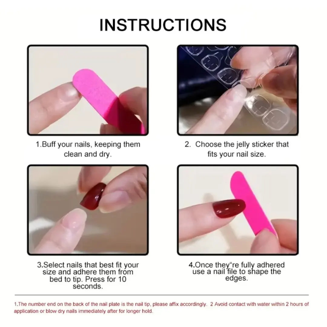 10 Pcs Handmade Manicure Medium Duck Fake Nails Cute French Nails Press On False Nails 3D Art Design with Adhesive Nail File Set