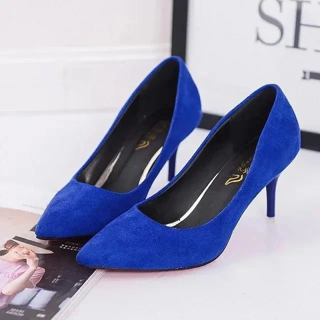 Manufacturer  Large Size Ladies Casual Office Shoes Fashion Pure Color Low Cut High Heels New Style Rubber Upgraded Version   Pumps
