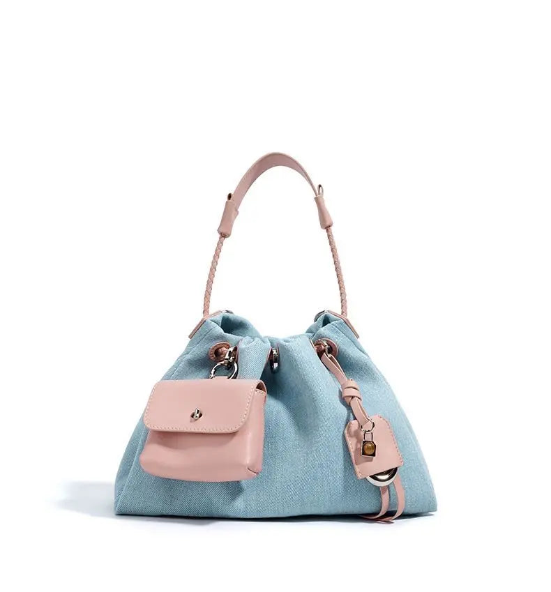 JIAERDI High Street Denim Bucket Bag Purse Women Retro Handle Luxury Design Casual Crossbody Bags Female Retro Messenger Bag Y2k