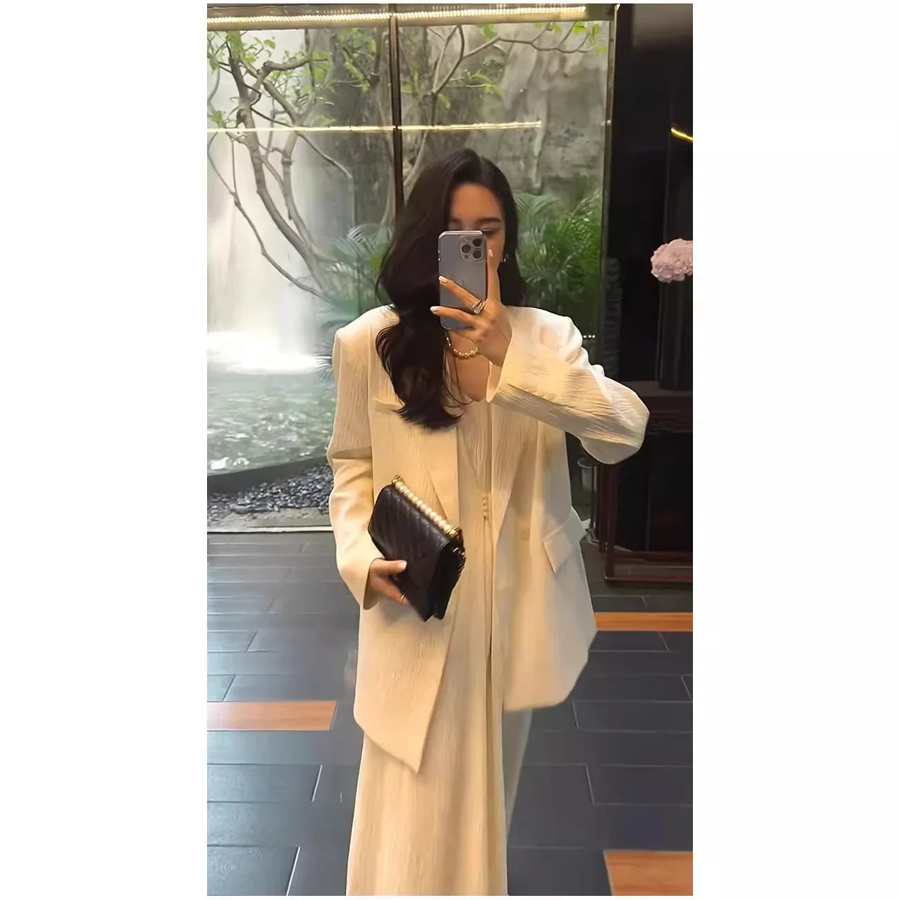 Plus Size Plus Size Women's Clothing Set Long Dress Suit Jacket Slimming 2-Piece Set For Spring And Autumn Large Size Fashion  suits