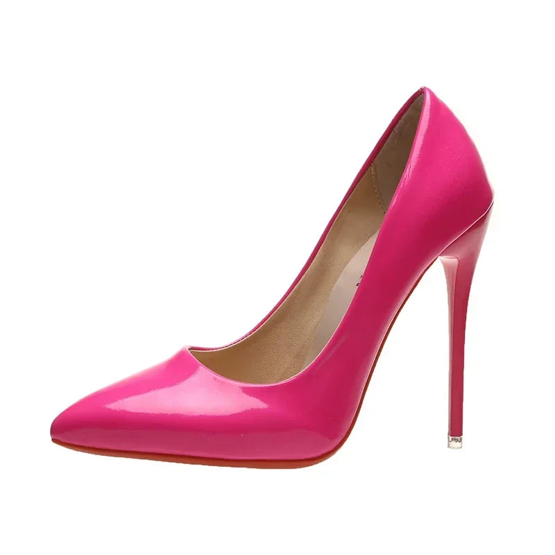 Women Shoes Red High Heels Sexy Pointed Toe 12cm Pumps Wedding  Shoes Nude Black Color Red Rubber Bottom High Heels