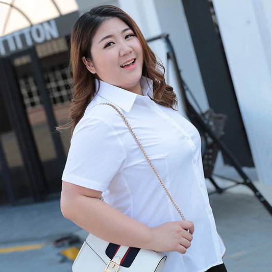 Plus Size White Shirt Women Spring New Office Lady Working Clothes Long Sleeve Bottom Blouse Korean Fashion SlimWomen Clothing t-shirts