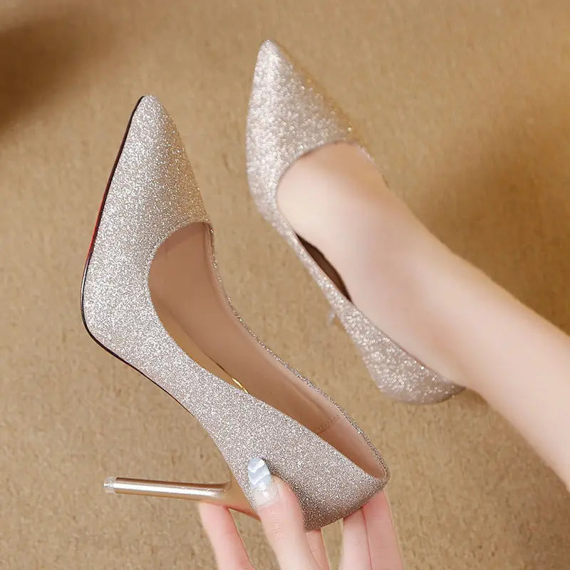 Manufacturer   2024 Fashion High Heels 35-45 Plus Size Women Shoes 12cm Thin Stiletto Banquet Wedding Shoes Sexy Pointed Toe Ladies Party Shoes   Pumps