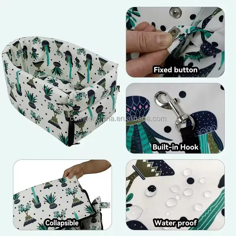 Custom Wholesale Pet Safety Booster Seat Car Back Center Console Small Dog Cat Puppy Travel Armrests Bed Bag Removable Pet Car S   dog toy