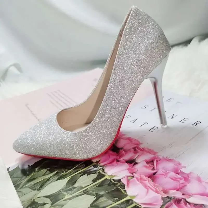 Manufacturer   2024 Fashion High Heels 35-45 Plus Size Women Shoes 12cm Thin Stiletto Banquet Wedding Shoes Sexy Pointed Toe Ladies Party Shoes   Pumps