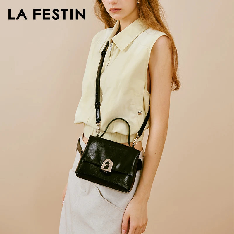 LA FESTIN Original New Handbag Women Luxury Designer Bags Crossbody Shoulder Bag Leather Bag Small Bag A-line Door Series