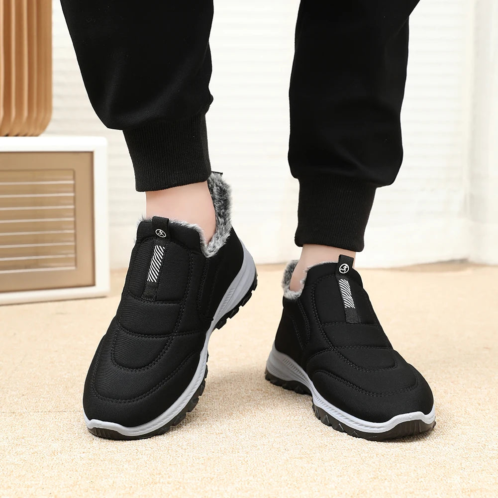 Manufacturer   Warm Walking Shoes Lightweight Thermal Ankle Boots Comfortable Slip On Sneakers Winter Thick Fur Shoes for Travel Hiking    Sneakers