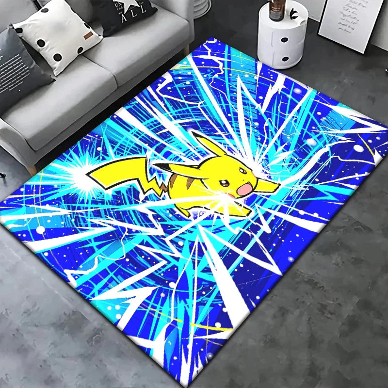 Pokemon Pikachu Cartoon Carpet Rug for Living Room Bedroom Decoration Picnic Camp Kitchen Carpet Crawling Carpet Decoration
