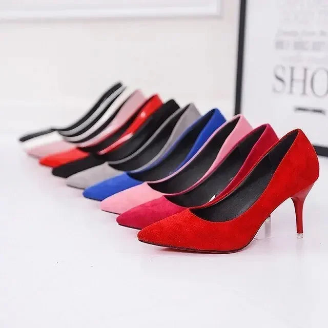 Manufacturer  Large Size Ladies Casual Office Shoes Fashion Pure Color Low Cut High Heels New Style Rubber Upgraded Version   Pumps
