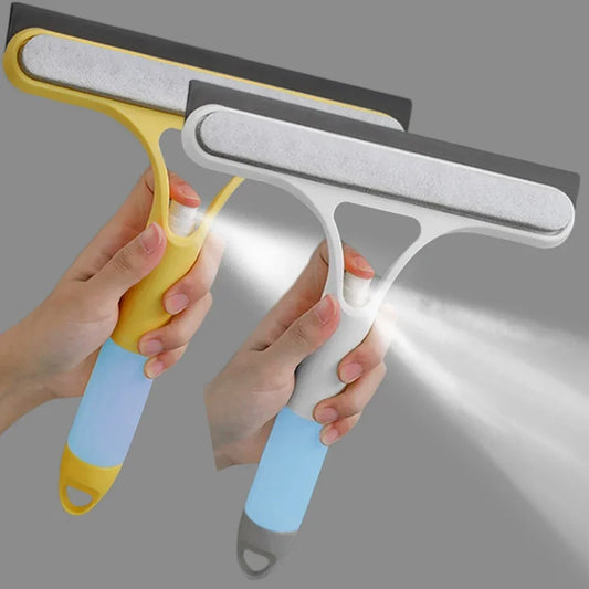 manufacturer  3 in 1 Window Cleaning Squeegee Multi Function Glass Mirror Wiper with Spray Bottle Microfiber Scrub Household Car Cleaner Tools   Kitchen gadgets