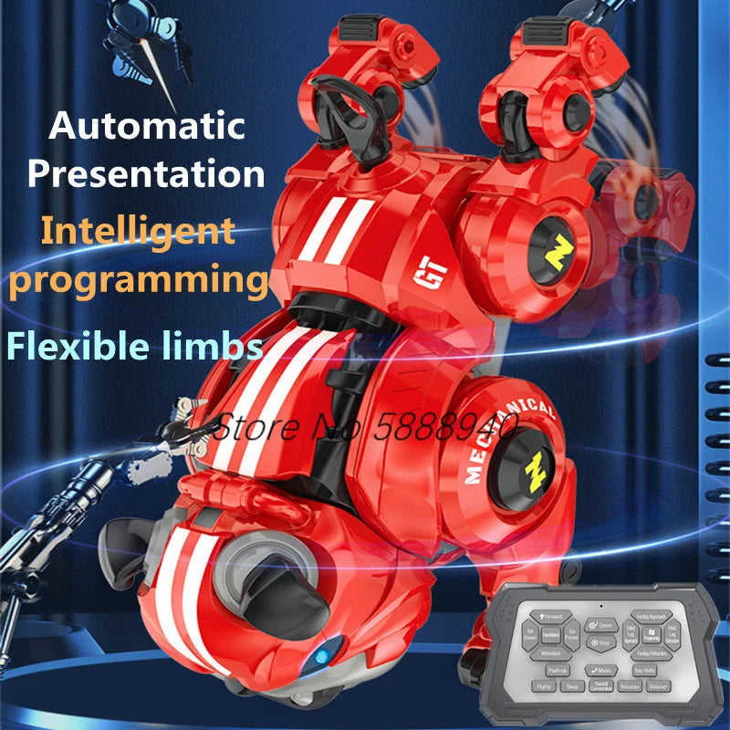 Parent-Child Interaction Touch Sensing Remote Control Robot Dog Bulldog Flexible Limbs Auto Demo Intelligent Pet AI RC Toy Dogs
