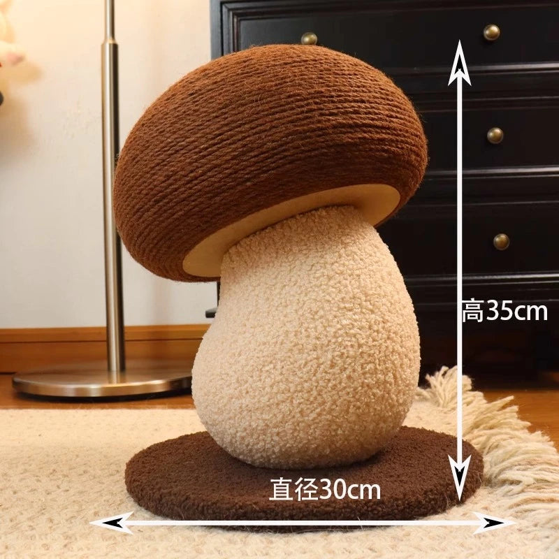 Cat scratcher rolling chassis mushroom cat tree tower Toys for pets wooden Accessories for pets red Creative ornaments modern  cat toy