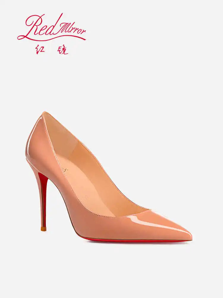 Manufacturer   Women heels Naked color Women's elegant high heel Luxury Black shoes woman  Red Shiny Bottoms Pointed Toe party Ladies Women   Pumps