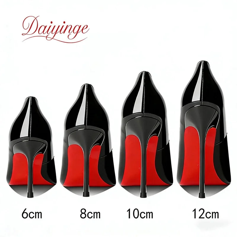 Manufacturer   Heels For women  Trend Leather Luxury Red Bottom High Heels 12cm Pointed Toe Stiletto Pumps Elegant Sexy Party Wedding Shoes   Pumps