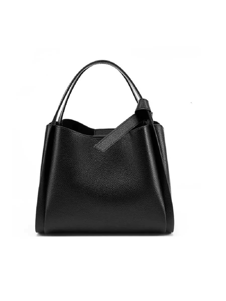 Cow Genuine Leather Bucket Bag For Women  Luxury design Cowhide Crossbody Bag Commuter Shoulder Bag For Shopping handbag