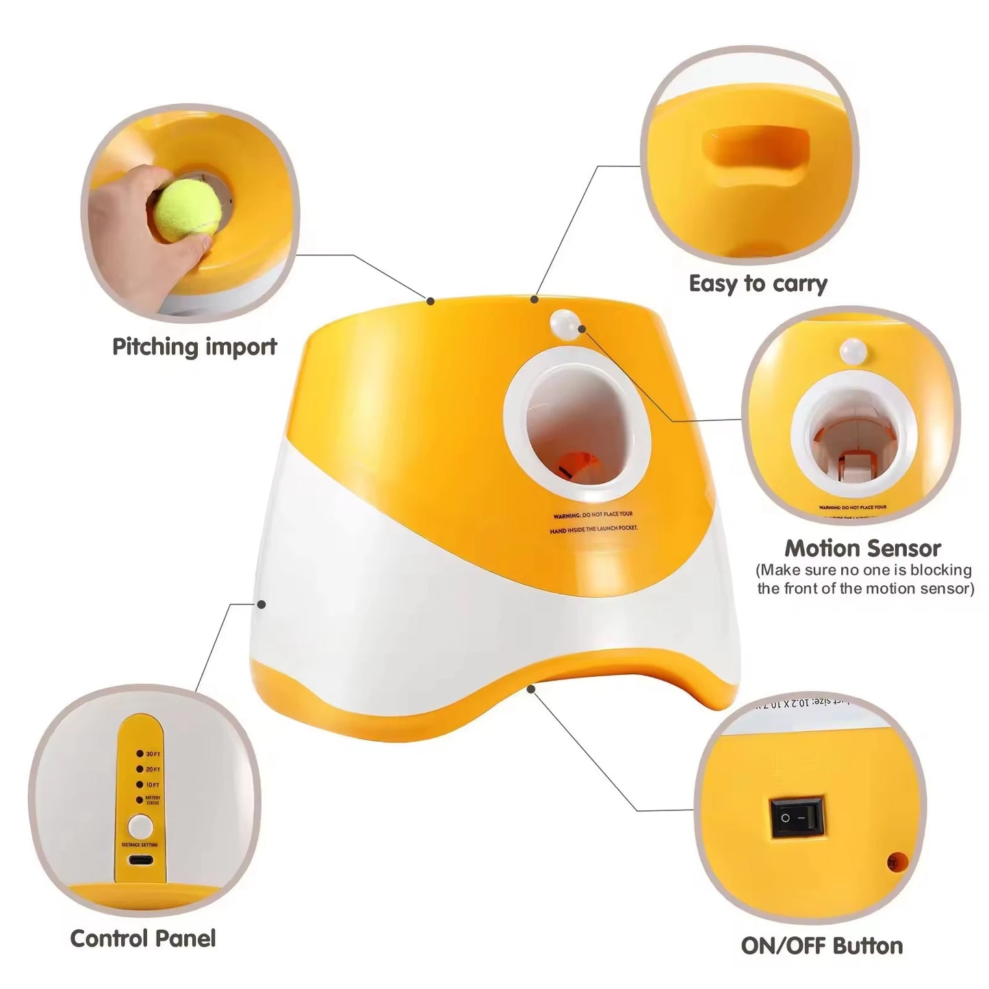 Automatic Ball Launcher for Dogs - BallLauncher for Medium & Small Dogs, Self-Throwing Machine,Dog Ball Thrower Launcher