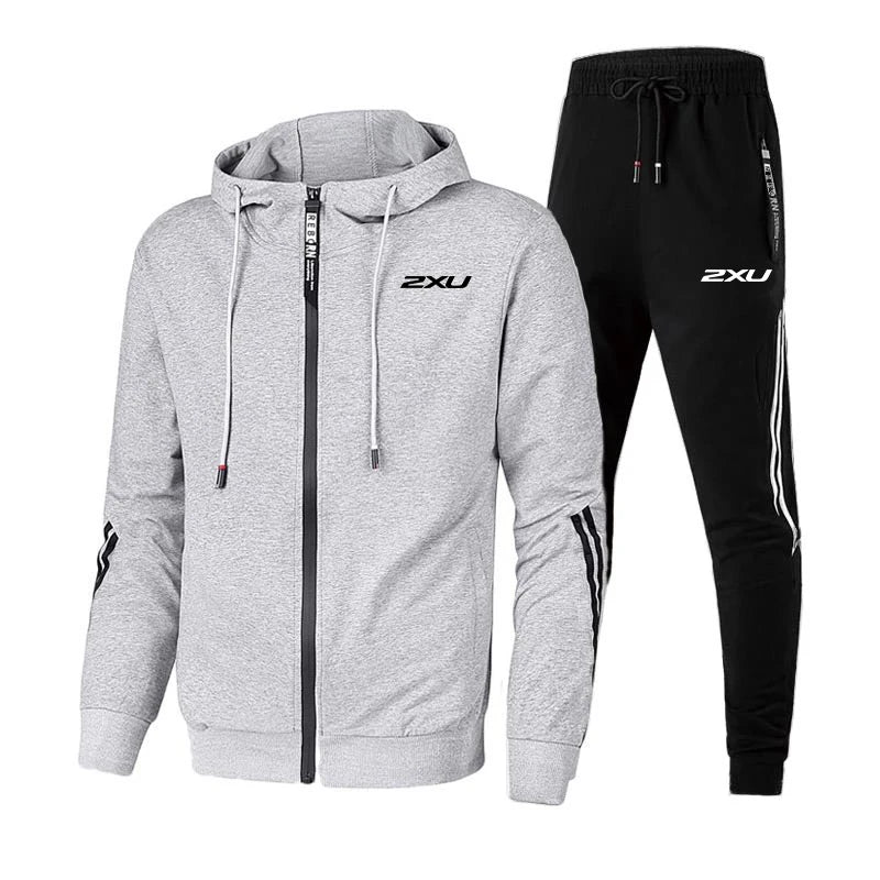 Hot Sale Men's Tracksuit Set Zipper Jacket Black Sweatpants Autumn Winter Runnning Hoodie Outfits Urban Casual Sportswear   suits